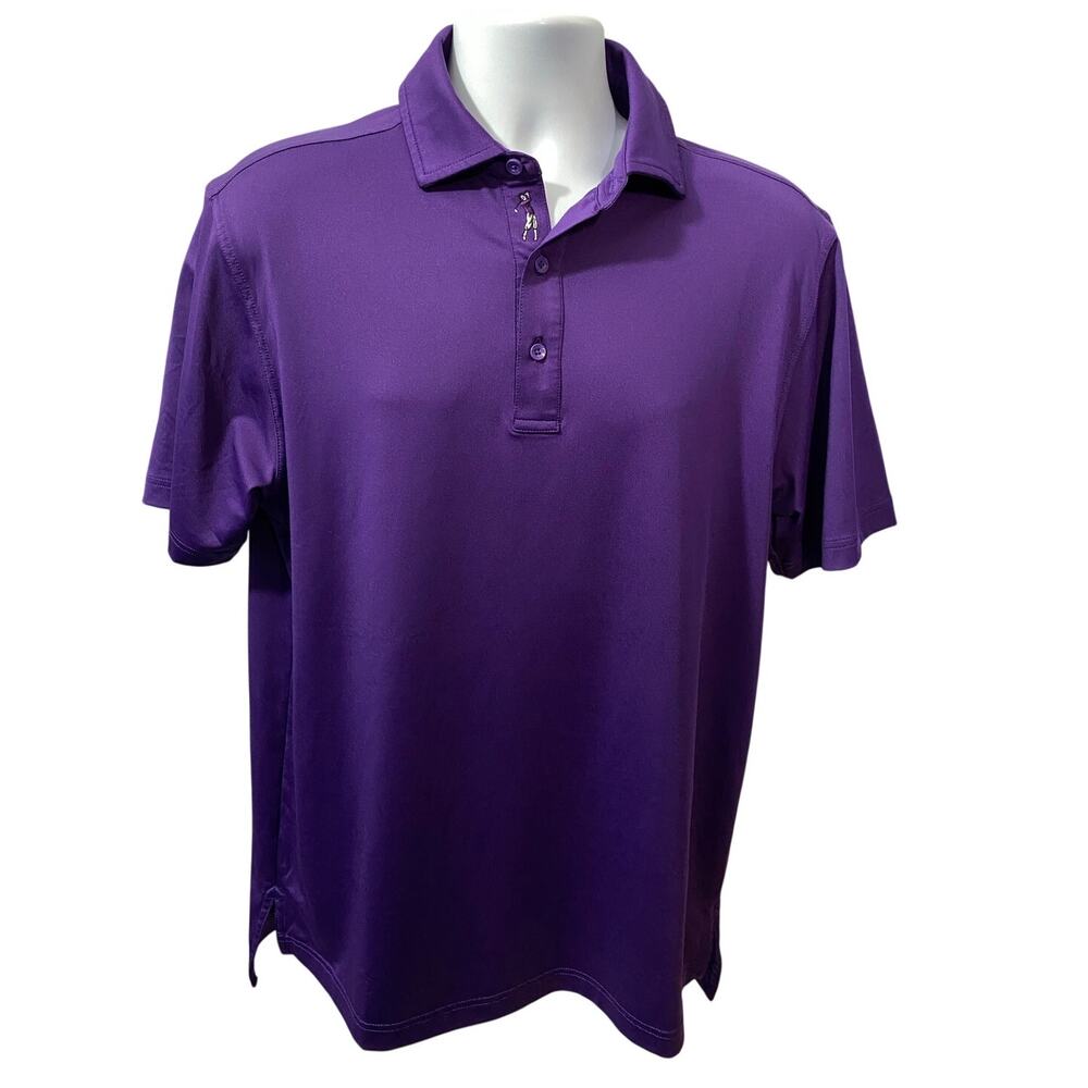 BOBBY JONES PERFORMANCE POLO — Solid Purple Short Sleeve Golf Shirt Men's M
